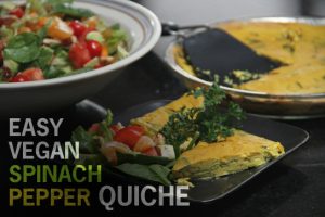 Easy Vegan Spinach Pepper Quiche