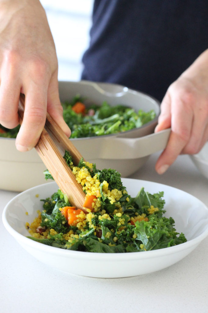 Warm Kale Salad Recipe by Active Vegetarian