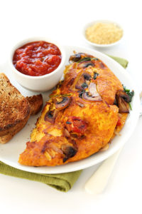 An easy vegan omelet makes a fulfilling after workout meal