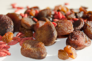 Try 1/4 cup serving of dried berries, apricots, pineapple, raisins or any other dried fruit of your choice for a quick fuel before and after workout