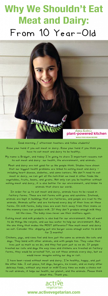 Why We Shouldn’t Eat Meat and Dairy- From 10 Year-Old