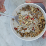 Our homemade raw vegan granola bars are delicious, healthy, and fulfilling. It is full of superfoods such as chia, flax and goji.