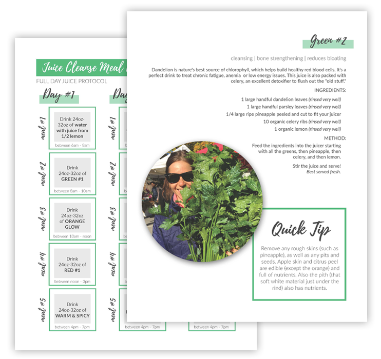 A example of 3 day juice cleanse schedule and recipes