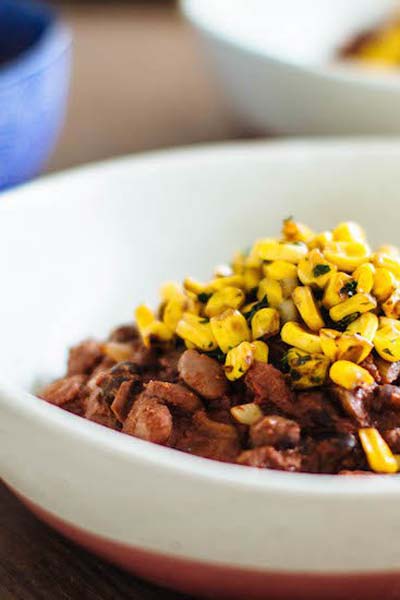 This is a vegan chilli bowl