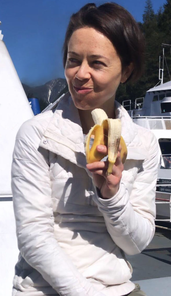 This is Zuzana eating a banana