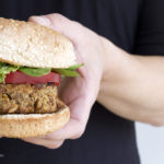 A healthy homemade vegan burger that is high in protein.