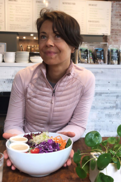 This is Zuzana making in between workout food