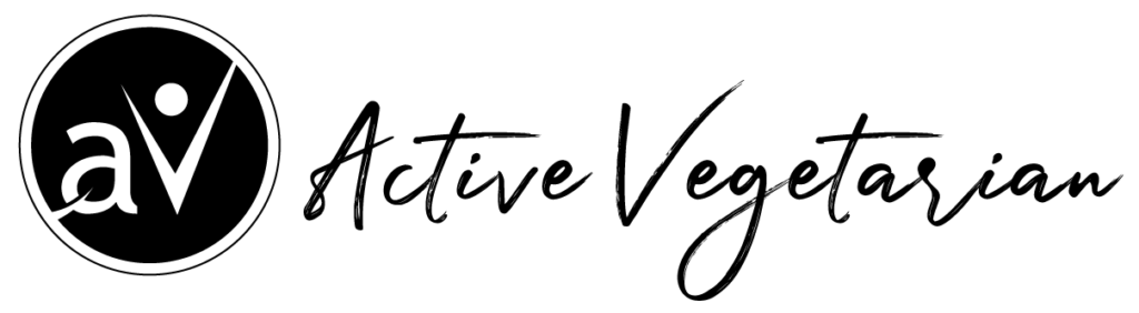 This is the black and white website logo for Active Vegetarian