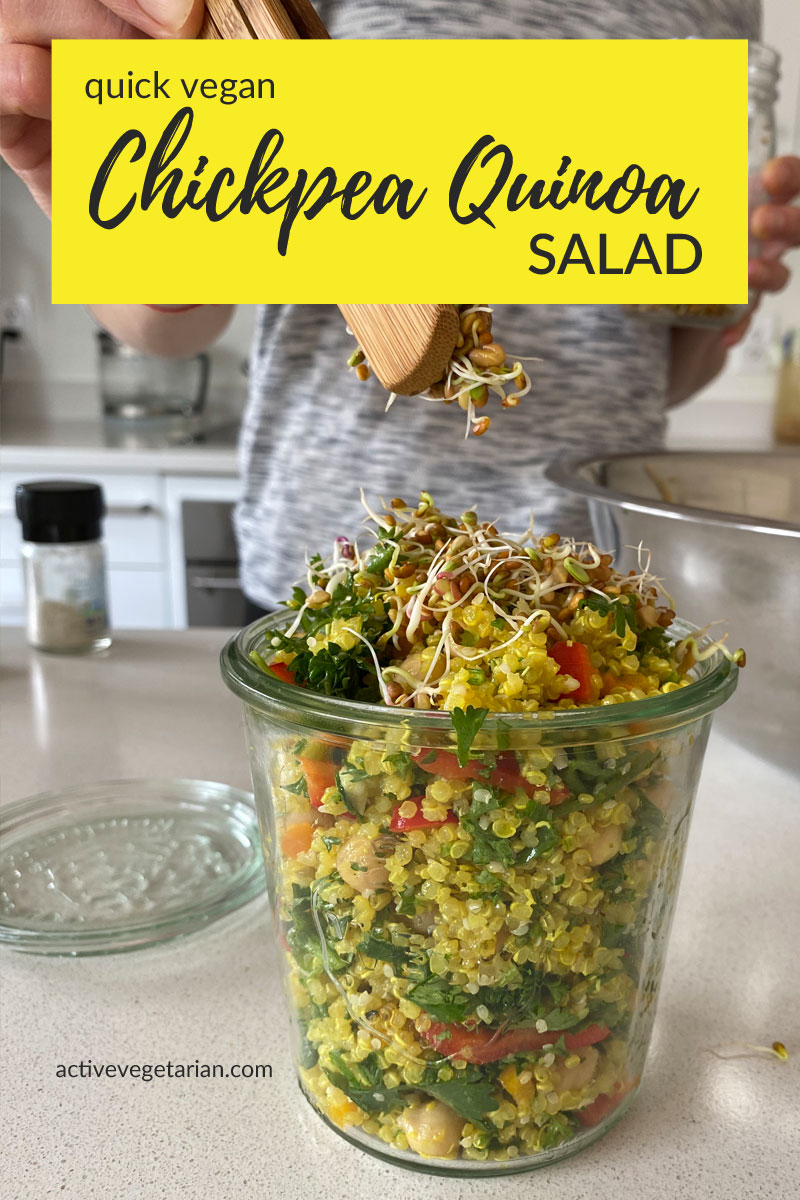 A Quick Vegan Chicken Quinoa Salad Recipe is tasty and healthy for vegetarian