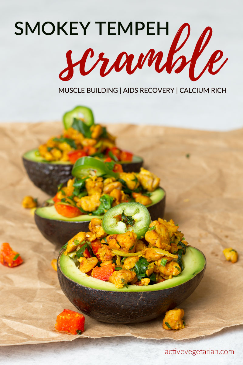A simple and easy vegan Smoky tempeh scramble recipe