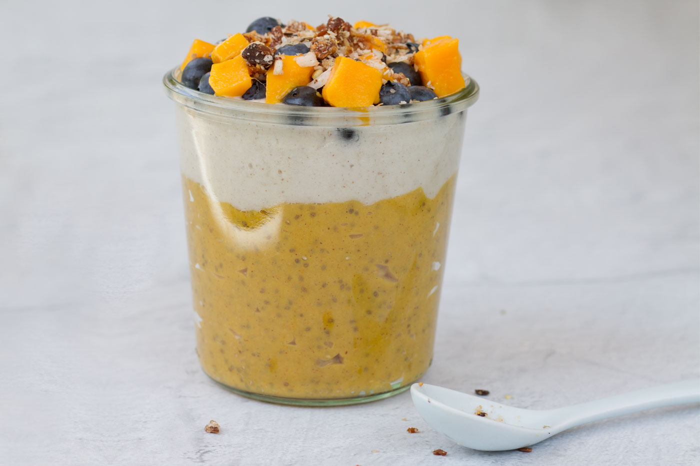 Creamy mango chia pudding by Active Vegetarian