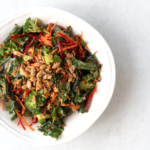 Broccoli Kale Salad with Maple Mustard Dressing