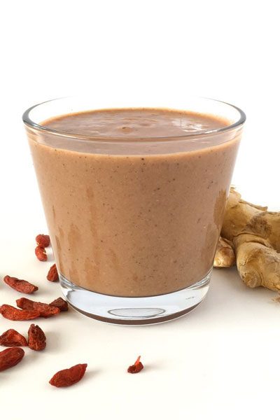 This is goji berry and ginger smoothie recipe made by Active vegetarian