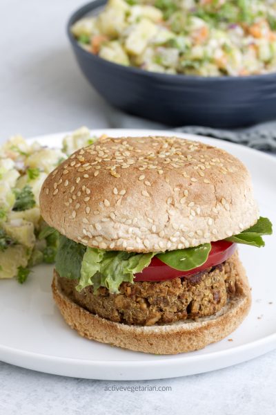 Healthy Plant Based Burger - high in protein by active vegetarian3