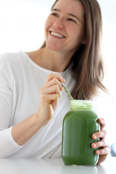 This is Nikki enjoying her lemon green juice