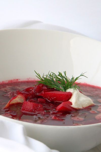 Easy Vegan Borscht With Creamy Dairy-Free Sour Cream