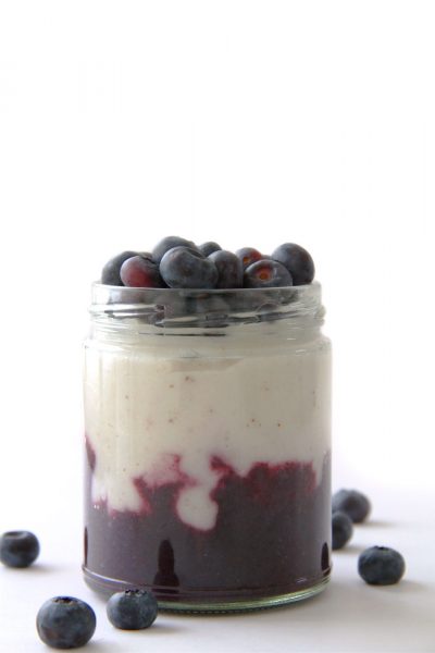 Raw-Coconut-Yogurt-with-Blueberry-Compote-by-active-vegetarian-vegan-plant-based-portrait