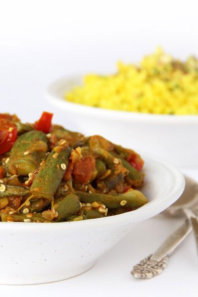 This is vegan indian bhindi masala recipe made by Active Vegetarian